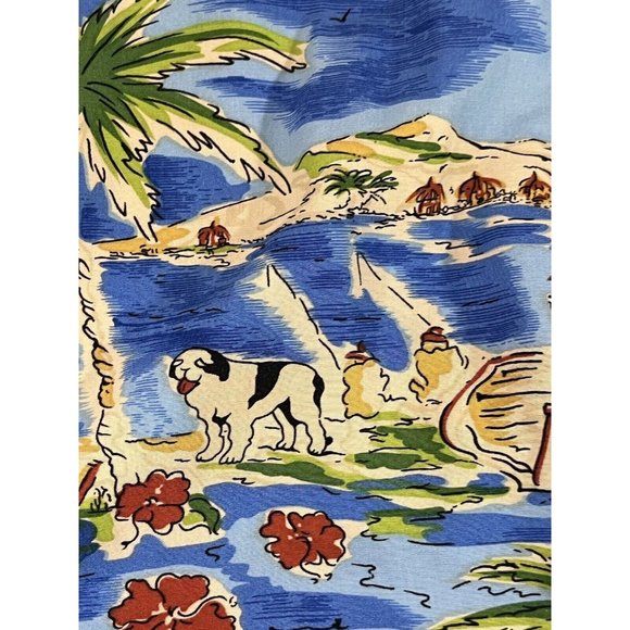 BIG DOGS Tropical Ocean Hawaiian Shirt 5X Palm Trees Water Island Hut - Picture 8 of 14
